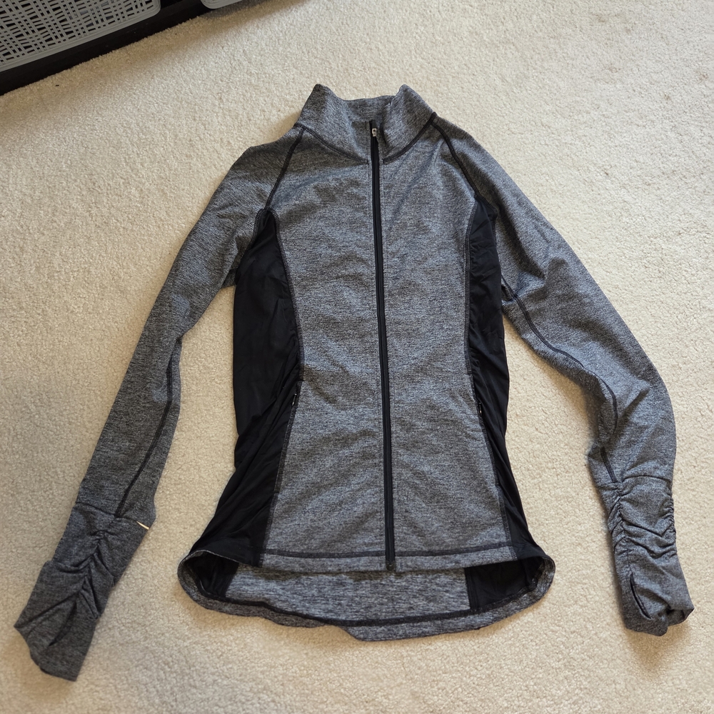 Victoria's Secret Gray and Black Zip-Up Hoodie